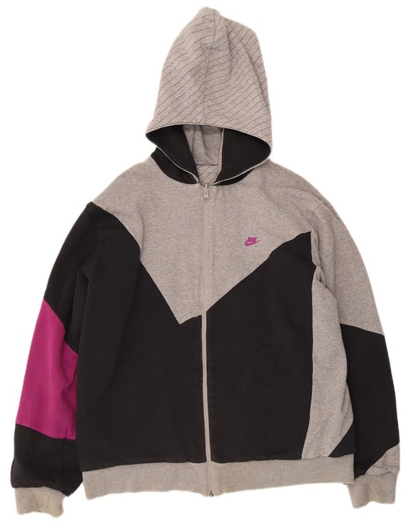Męski sweter z kapturem i zamkiem błyskawicznym Nike UK 42/44, duży, wielokolorowy blok kolorów