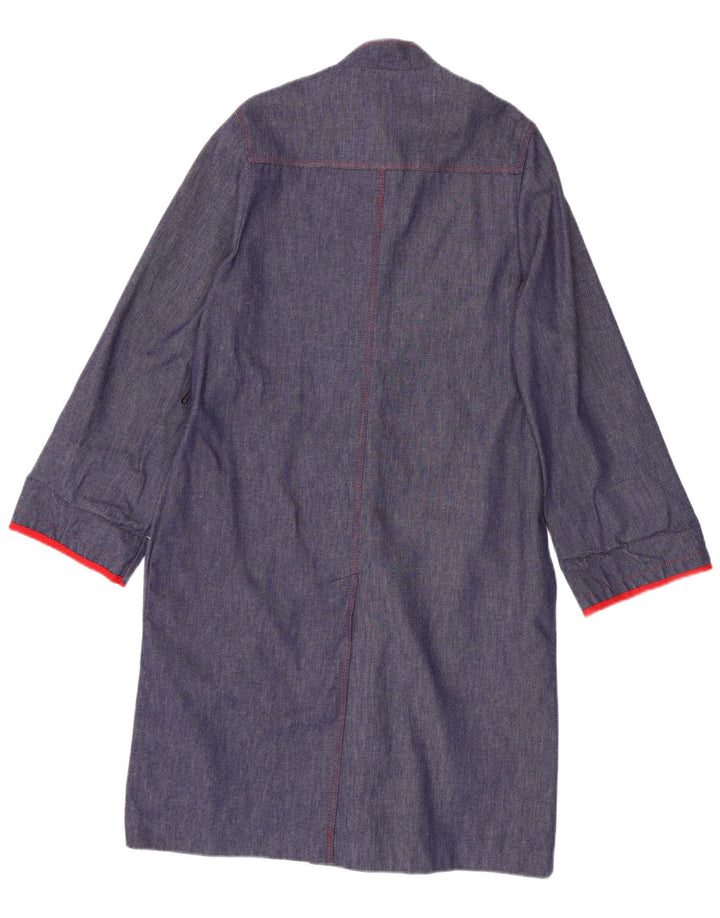 Płaszcz damski w stylu vintage EU 36, mały, granatowy, bawełniany