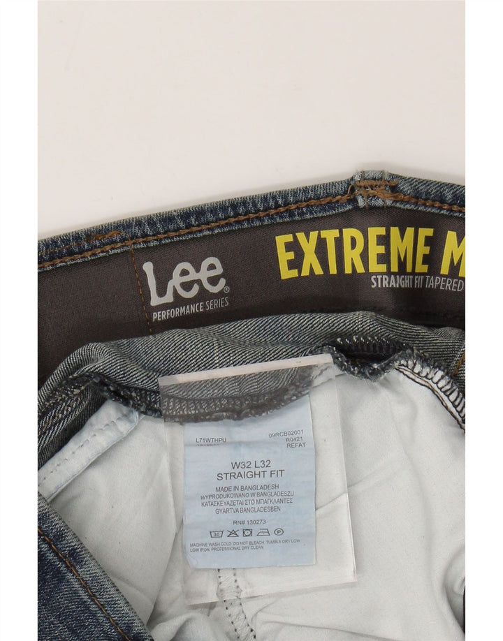 Damskie jeansy LEE Extreme Motion Straight Tapered W32 L32 Niebieskie bawełniane