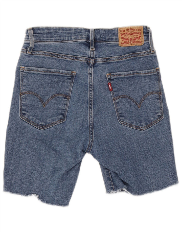 Damskie spodenki jeansowe Levi's 721 z wysokim stanem W26, małe, niebieskie, bawełniane
