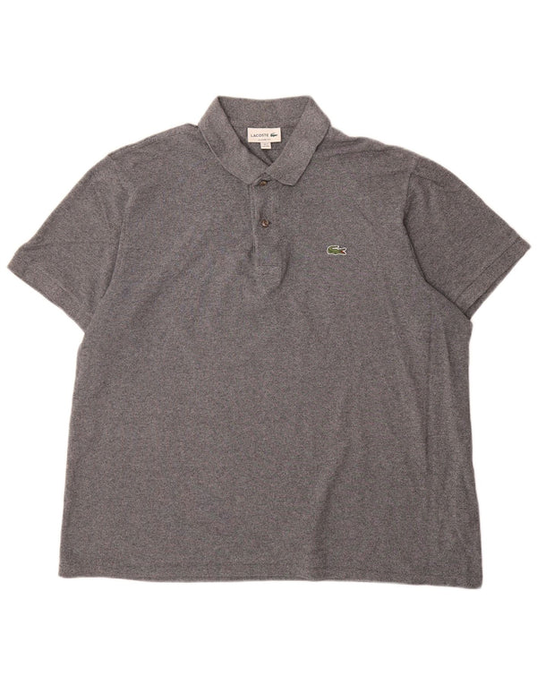 Męska koszulka polo Lacoste o klasycznym kroju, rozmiar 7, 2XL, szara bawełna