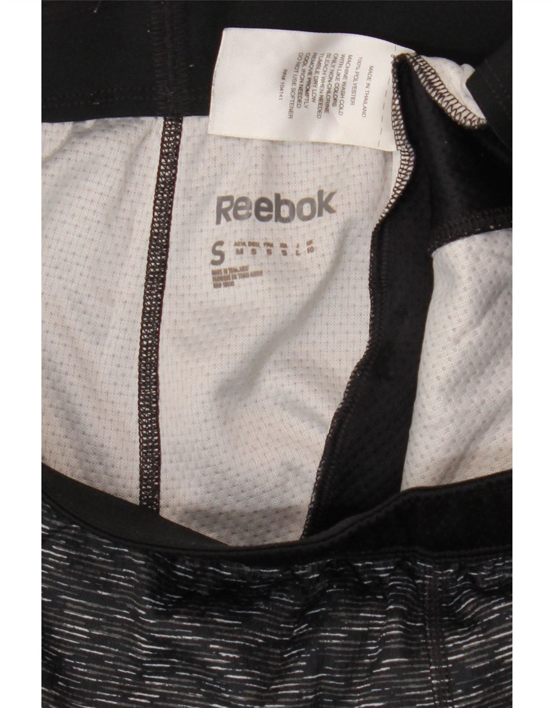 Damskie spodenki sportowe REEBOK UK 10, małe, szare, nakrapiane poliester
