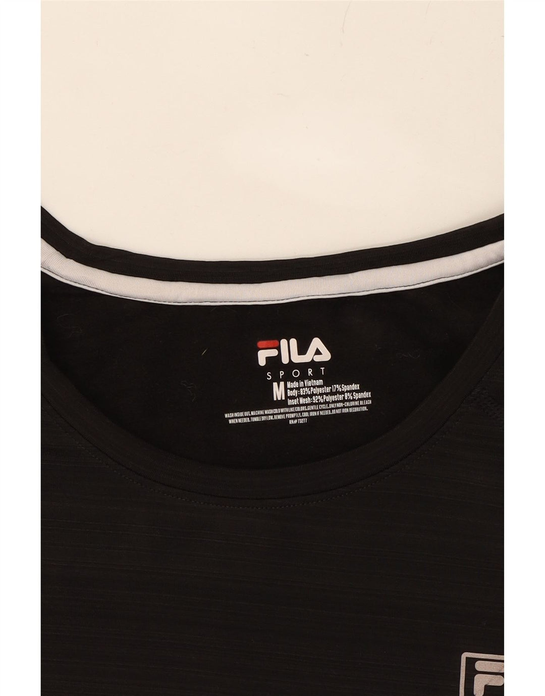 FILA Womens Top Long Sleeve UK 12 Medium Black Polyester Vintage Fila and Second-Hand Fila from Messina Hembry 