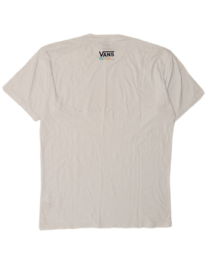 Męski T-shirt Vans o klasycznym kroju z grafiką, duży, duży, biały, bawełniany