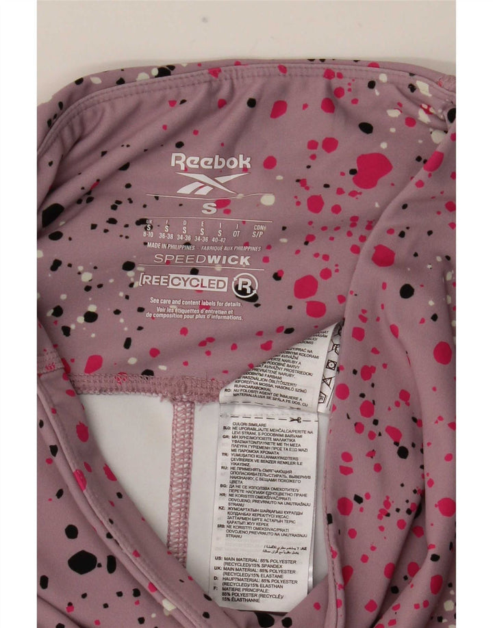 Damskie legginsy Reebok Speedwick UK 8/10, małe, różowe kropki, poliester