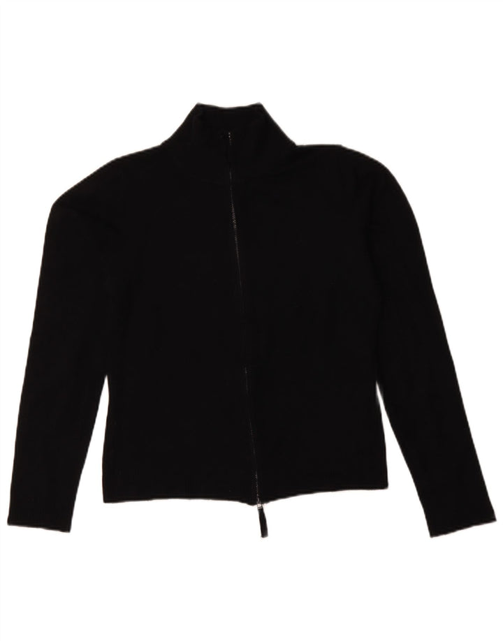 Sweter damski Zara Cardigan UK 14, duży czarny sztuczny jedwab