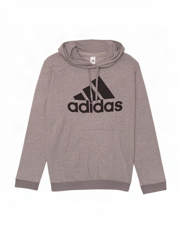 Męska bluza z kapturem Adidas Graphic, średnia szara, nakrapiana bawełna