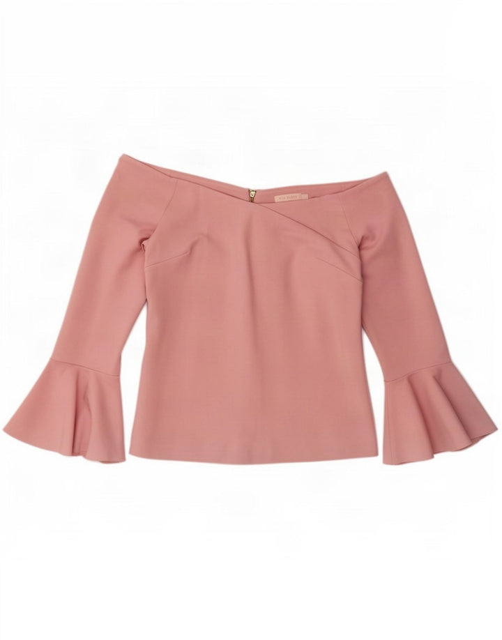 Damski top Ted Baker z odkrytymi ramionami, rozmiar 3, średni różowy, wiskoza