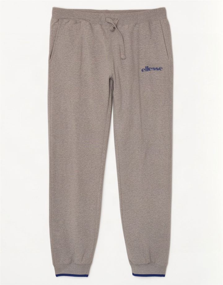 Męskie spodnie dresowe Ellesse Joggers, duże, szare, bawełniane