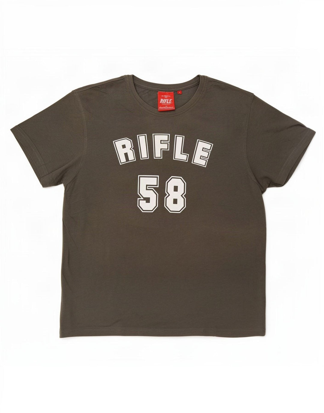 Męska koszulka z grafiką Rifle, duża, szara