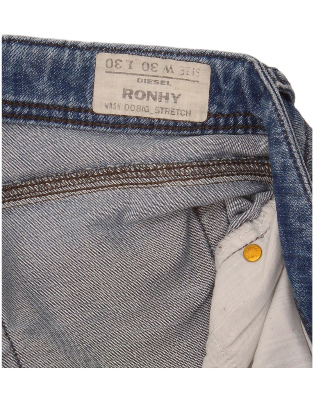 DIESEL Womens Ronhy Straight Jeans W30 L30 Blue Cotton