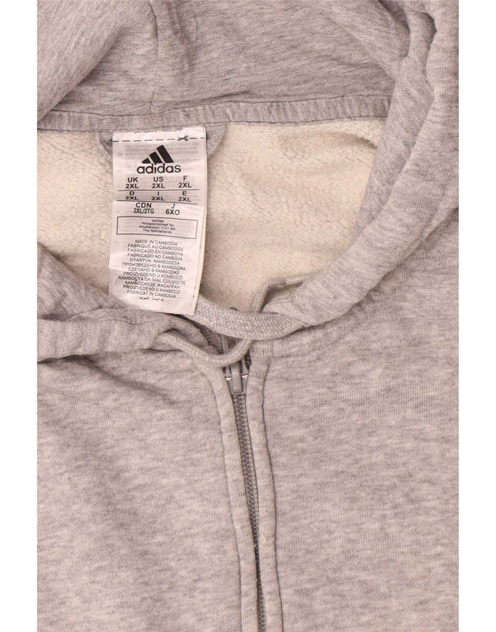 Adidas Męski sweter z kapturem i zamkiem błyskawicznym 2XL w kolorze szarym