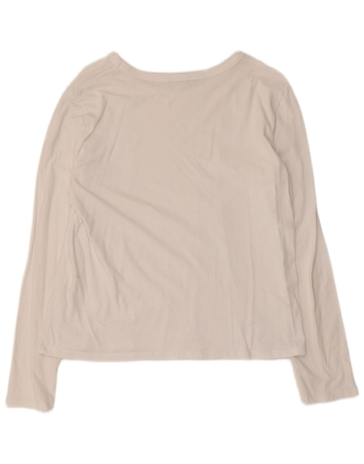 Damski top Zara z długim rękawem, UK 18 XL, biała bawełna