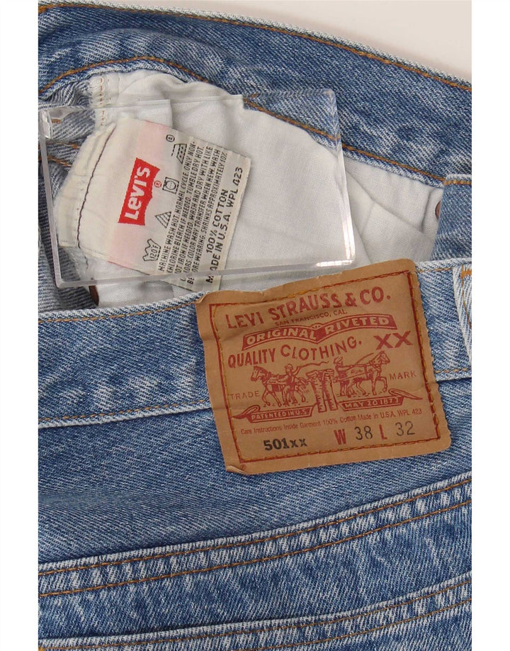 Męskie dżinsy Levi's 501 Straight W38 L29 Niebieskie bawełniane