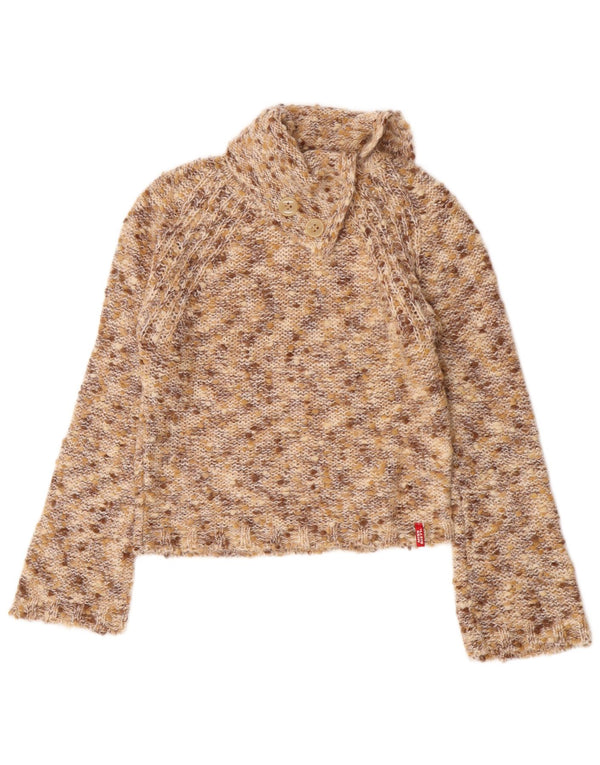 Damski sweter Miss Sixty z okrągłym dekoltem UK 14, duży, brązowy, nakrapiany