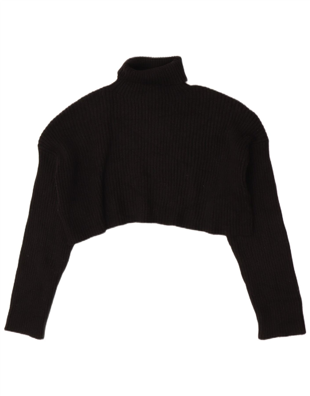 Damski sweter Zara Crop Oversize z golfem UK 16, duży, czarny