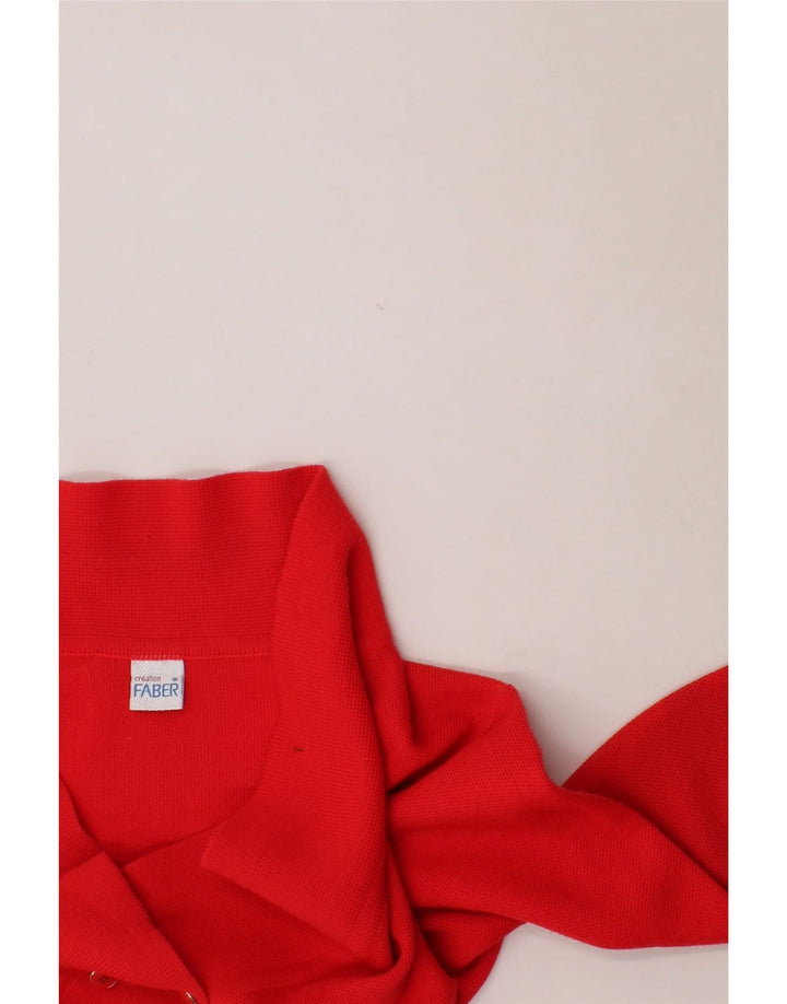 FABER Womens Cardigan Sweater IT 44 Medium Red Polyacrylic Classic Vintage Faber and Second-Hand Faber from Messina Hembry 
