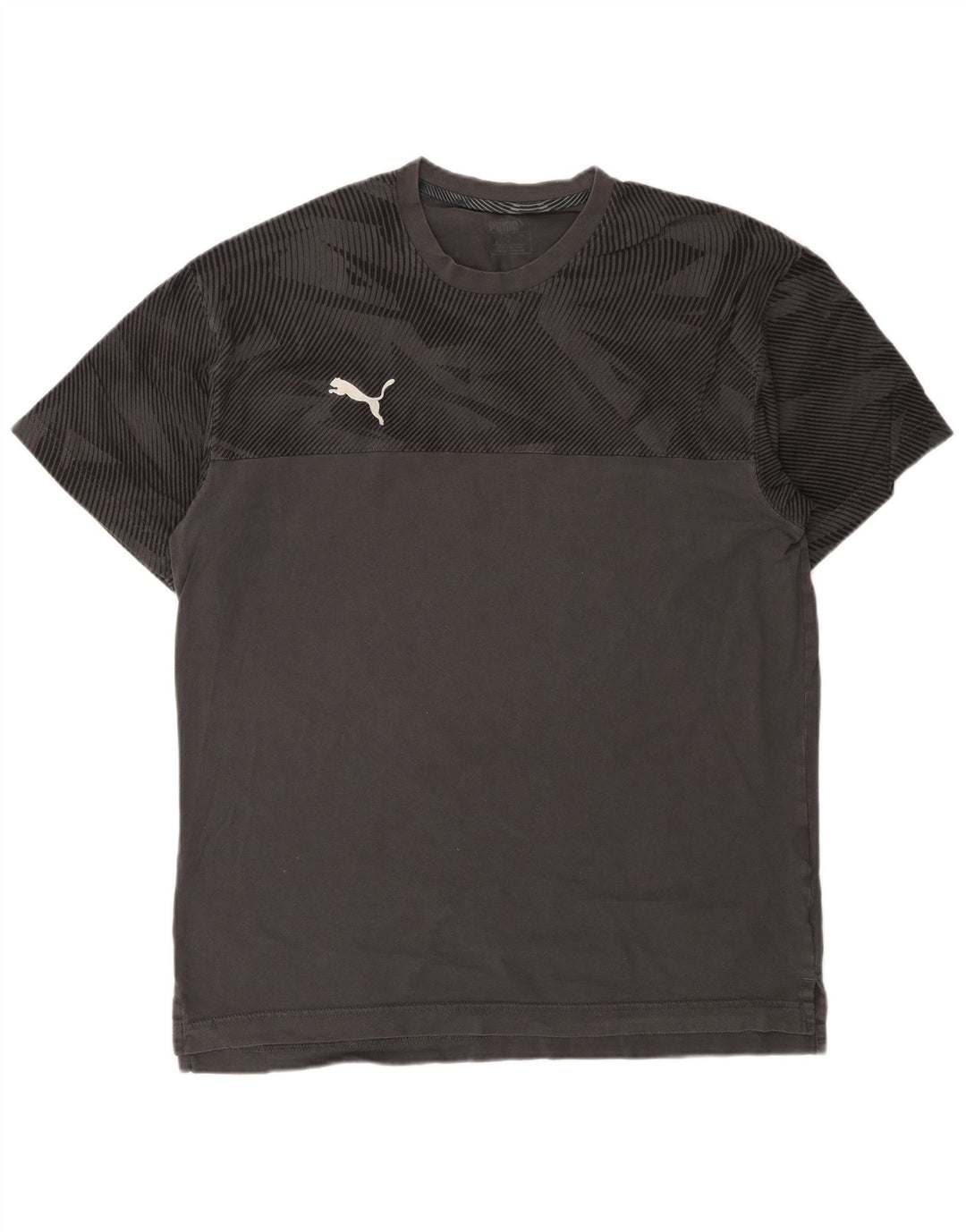 T-shirt męski Puma, duży, szary, geometryczny, bawełniany