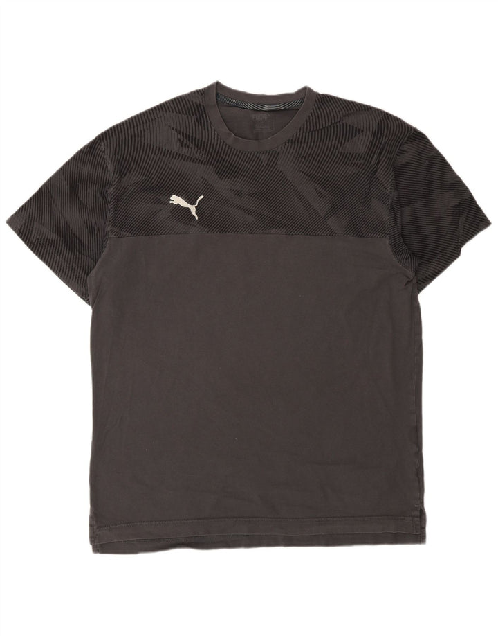 T-shirt męski Puma, duży, szary, geometryczny, bawełniany