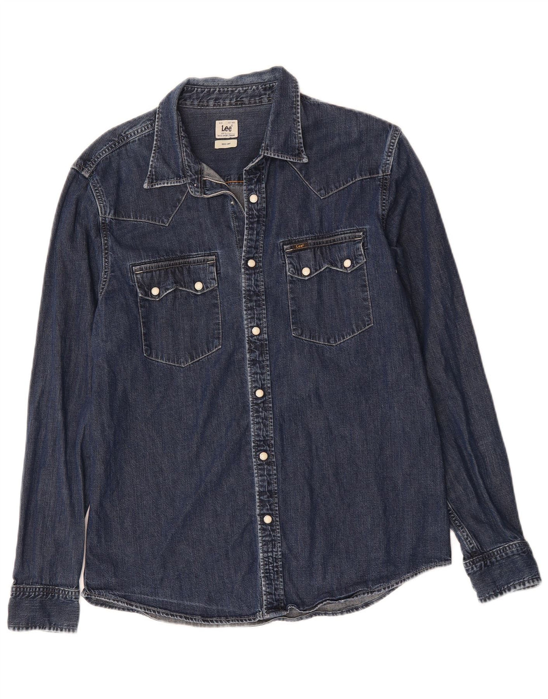 Męska koszula dżinsowa LEE, duża, granatowa, bawełniana