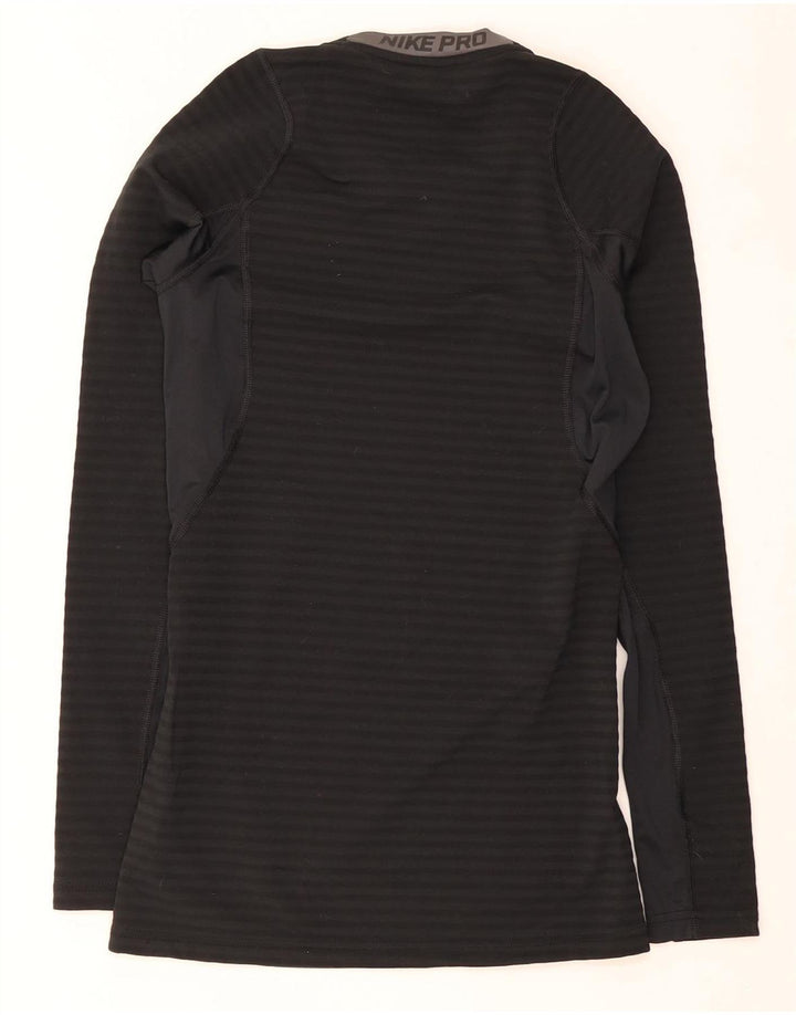 Męska koszulka Nike Dri Fit z długim rękawem, mała, czarna, poliestrowa