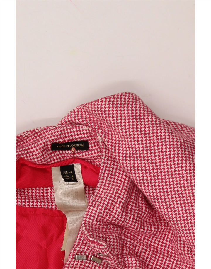 MASSIMO DUTTI Womens Capri Trousers EU 40 Medium W30 L21 Pink Houndstooth Vintage Massimo Dutti and Second-Hand Massimo Dutti from Messina Hembry 