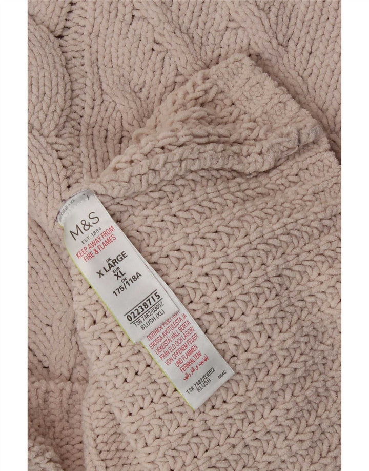 Marks & Spencer Damski sweter oversize z golfem, UK 18 XL, beżowy