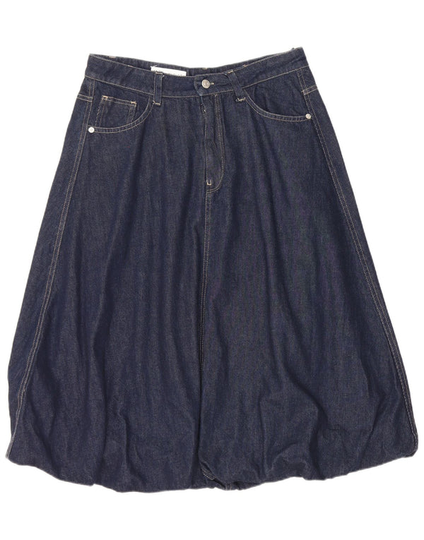 Spódnica jeansowa damska Zara, duża, W30, granatowa, bawełniana