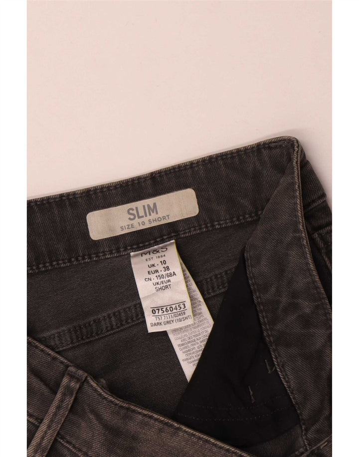 Marks & Spencer Damskie jeansy slim UK 10 Small W30 L28 Szara bawełna