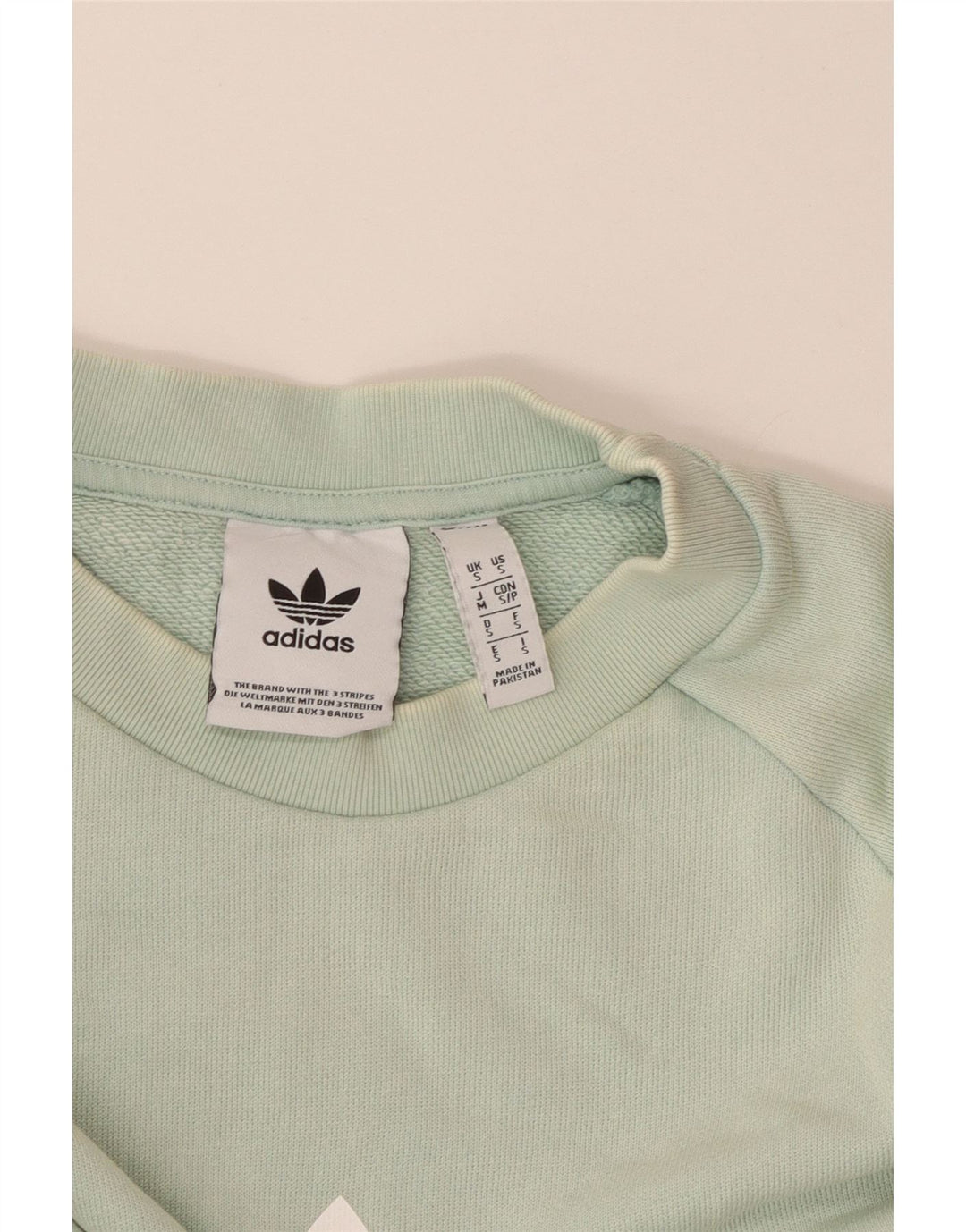 Męska bluza Adidas z grafiką, mała, turkusowa, bawełniana