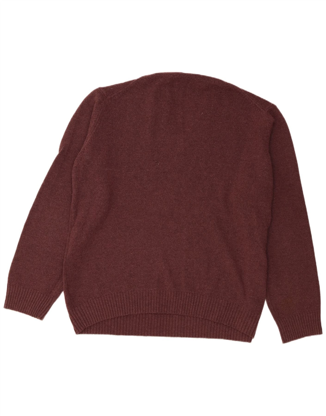 Marks & Spencer Męski sweter z dekoltem w kształcie litery V, XL, bordowa wełna
