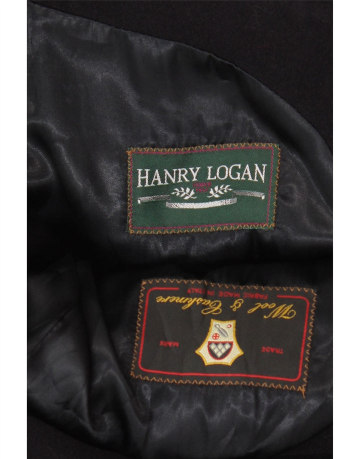 Płaszcz męski VINTAGE UK 40, duży, granatowy, wełniany