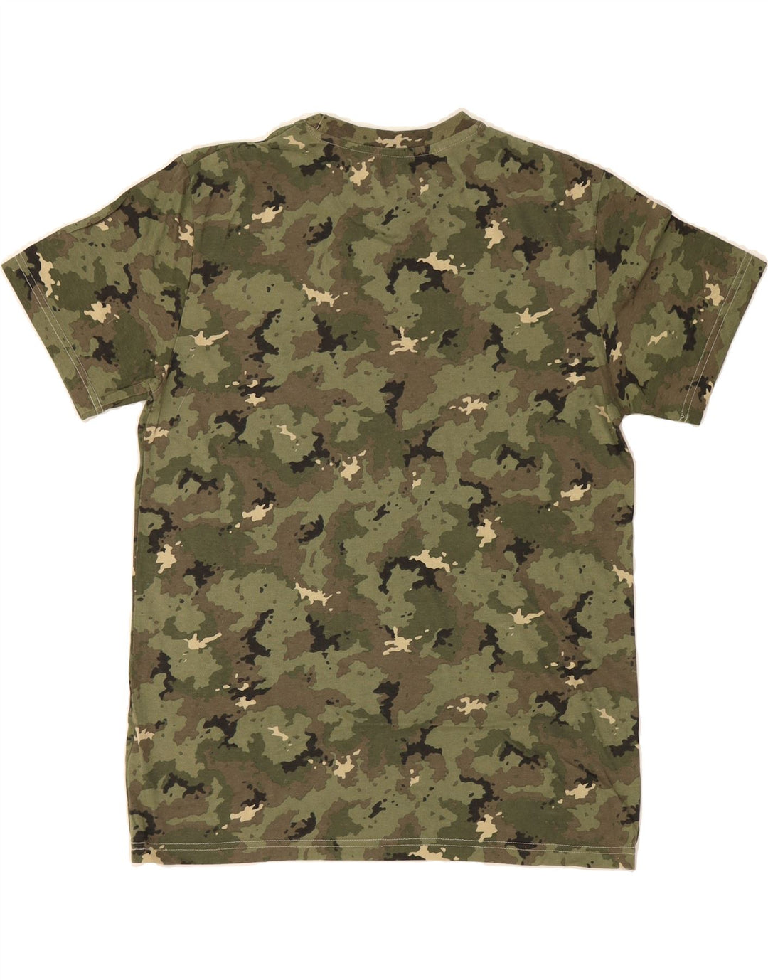 DECATHLON Mens T-Shirt Top Medium Khaki Camouflage Cotton Vintage Decathlon and Second-Hand Decathlon from Messina Hembry 