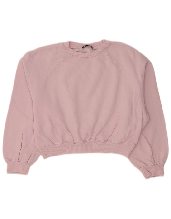 Damski sweter typu Crop Oversize Zara UK 10, mały, różowy