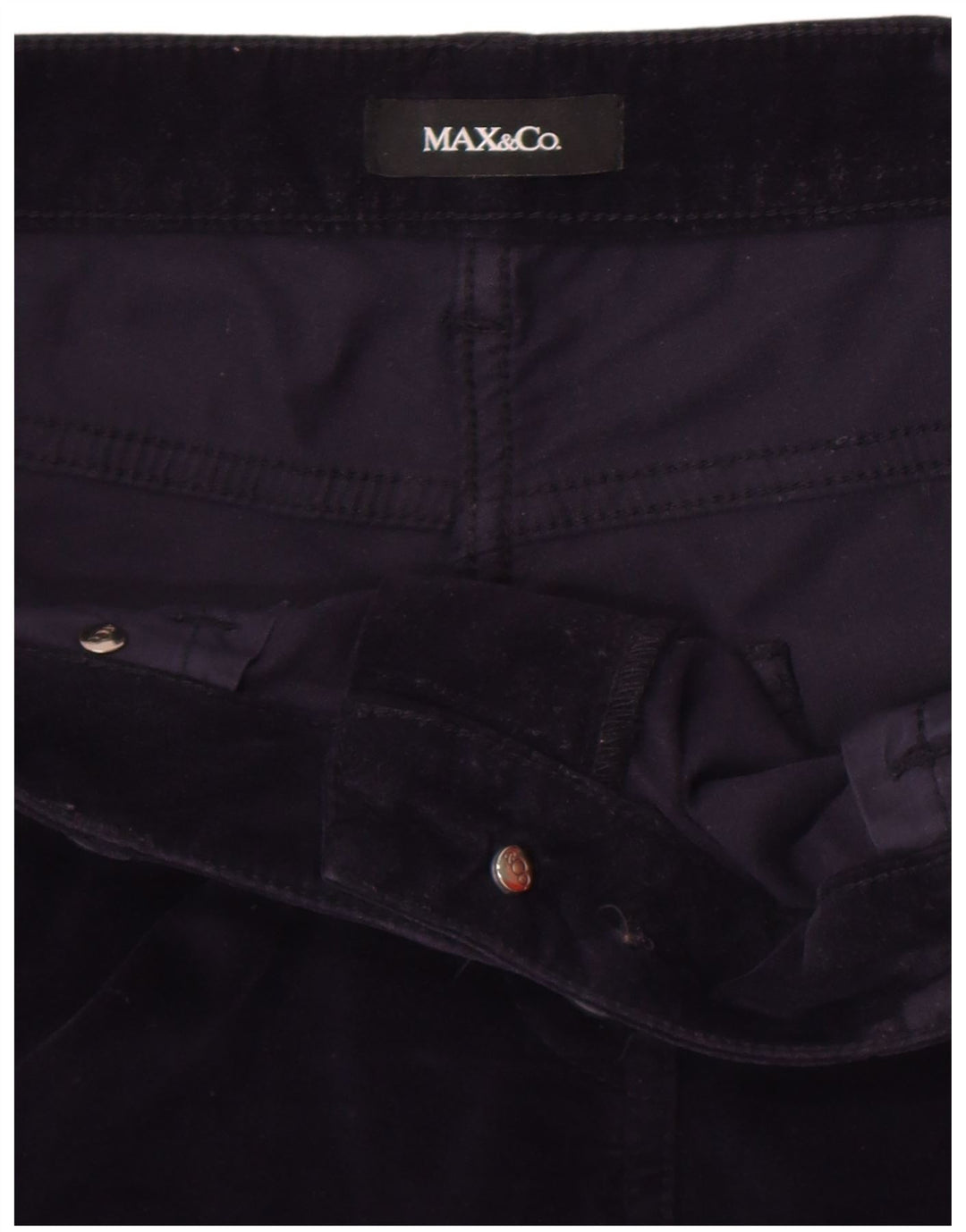 Damskie spodnie typu slim casual Max & Co. W32 L29 Granatowe
