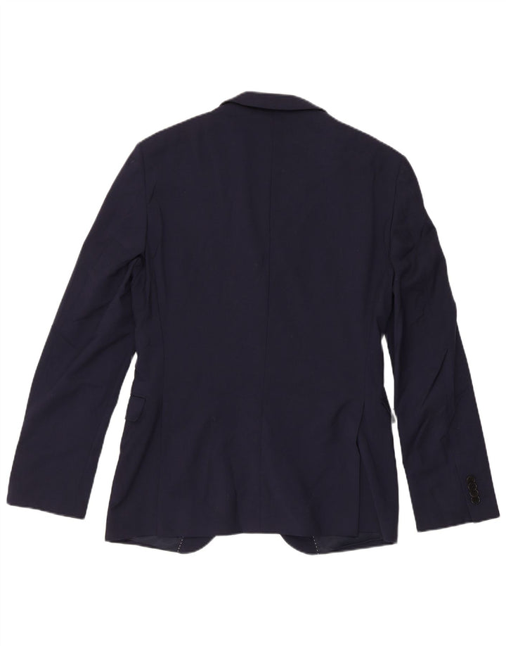Dkny Męska marynarka slim fit zapinana na 2 guziki UK 38 Średni granatowy wełniany