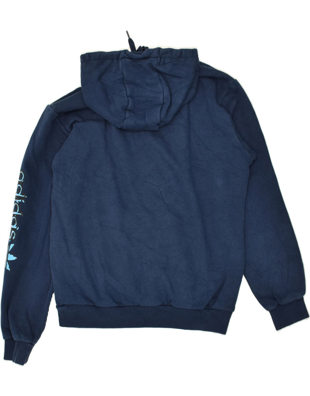 Męski sweter z kapturem ADIDAS z grafiką, średni granatowy poliester
