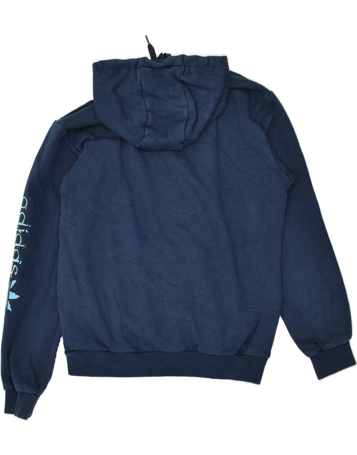 Męski sweter z kapturem ADIDAS z grafiką, średni granatowy poliester