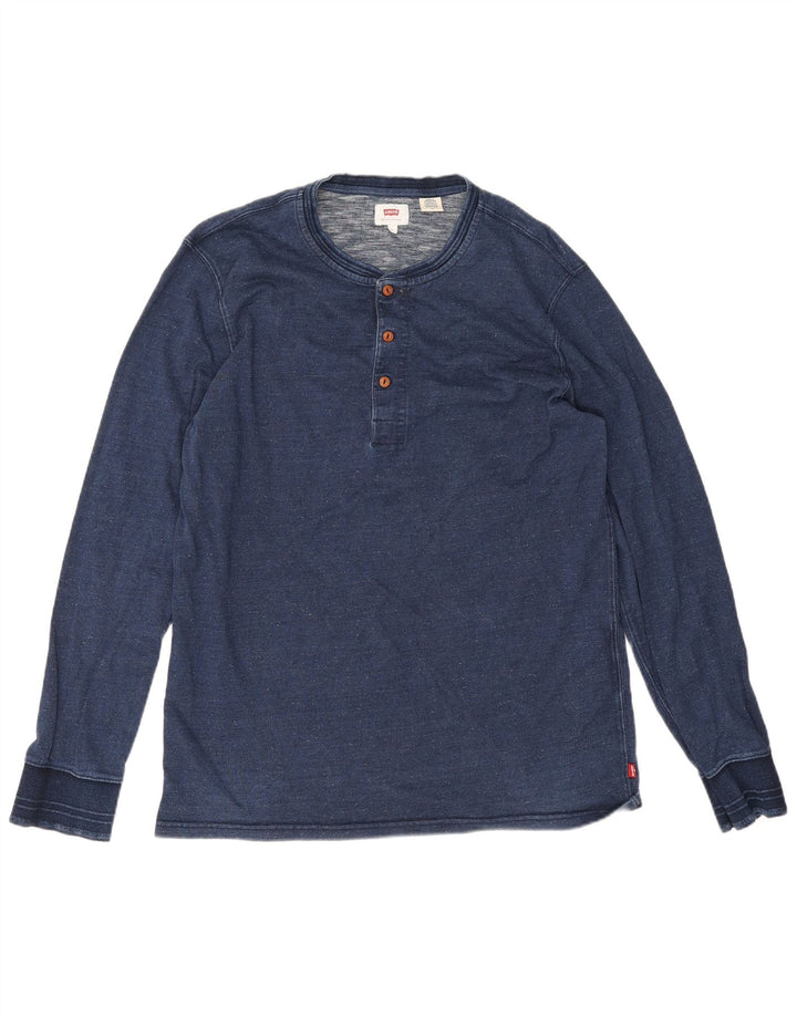 Męski top Levi's z długim rękawem, duży, granatowy, bawełniany