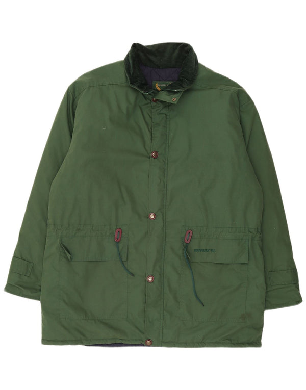 Vintage męska ocieplana kurtka UK 44 2XL Zielona bawełna