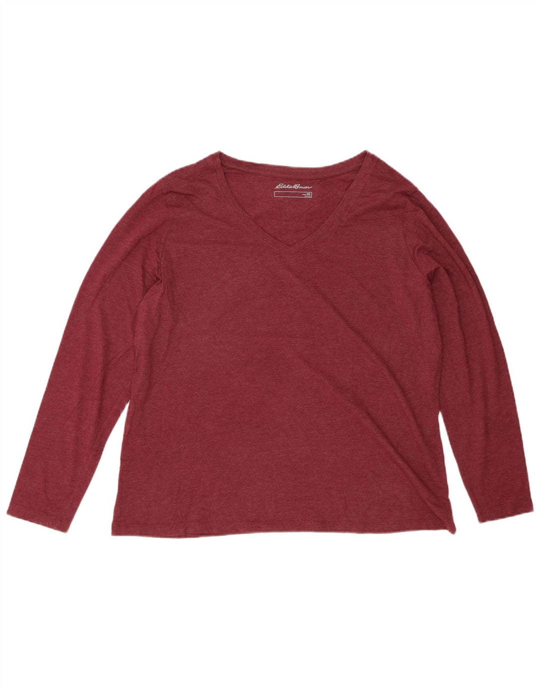 EDDIE BAUER Womens Top Long Sleeve UK 20 2XL Burgundy
