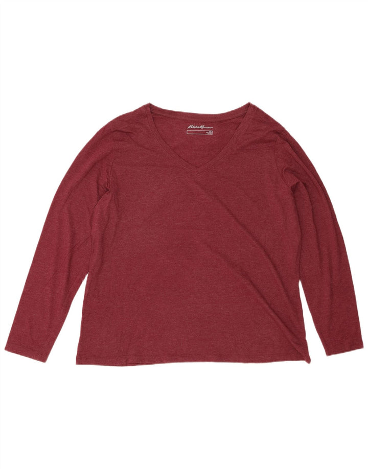 EDDIE BAUER Womens Top Long Sleeve UK 20 2XL Burgundy