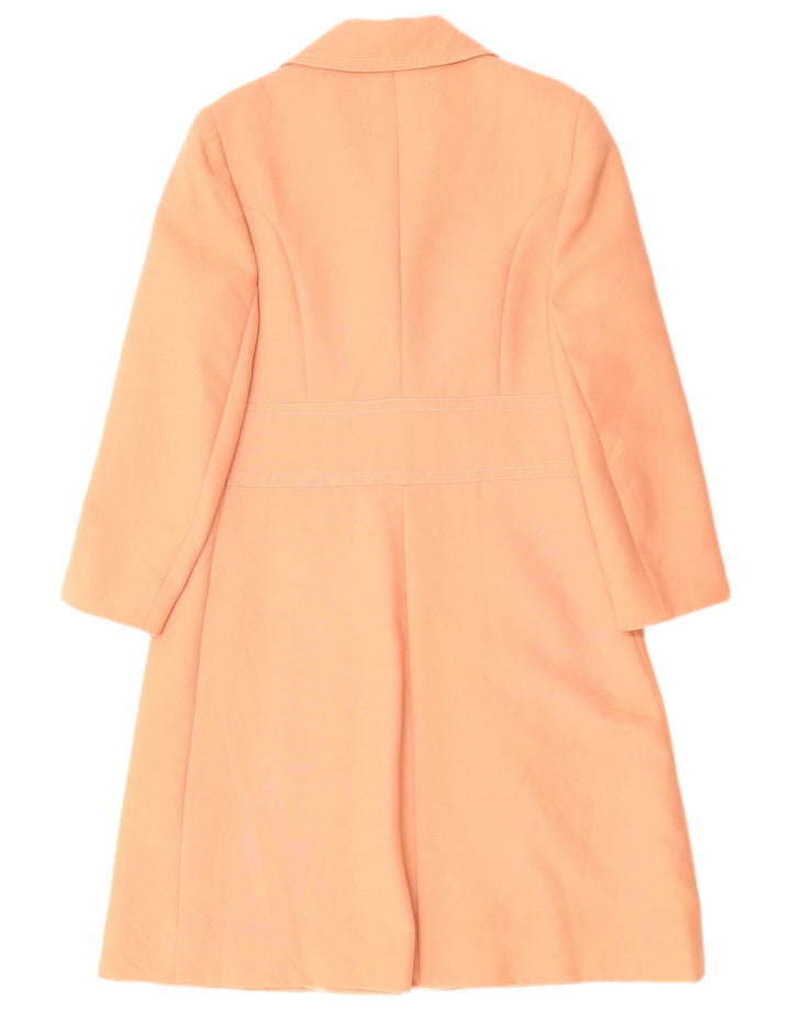 Vintage damski trencz UK 14 średni pomarańczowy