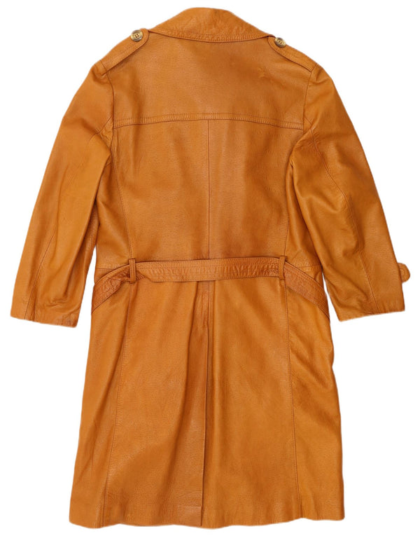 VINTAGE Męski wojskowy płaszcz skórzany EU 46 mały beż