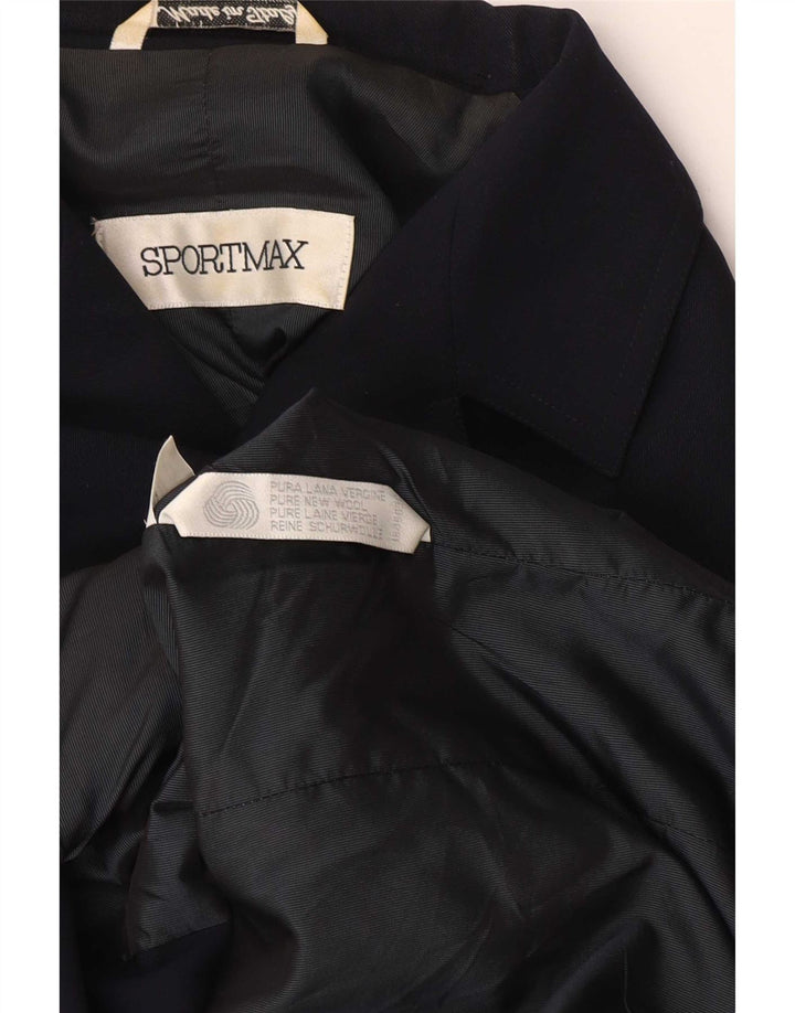 Damska marynarka Sportmax UK 12 Średni granatowy wełniany