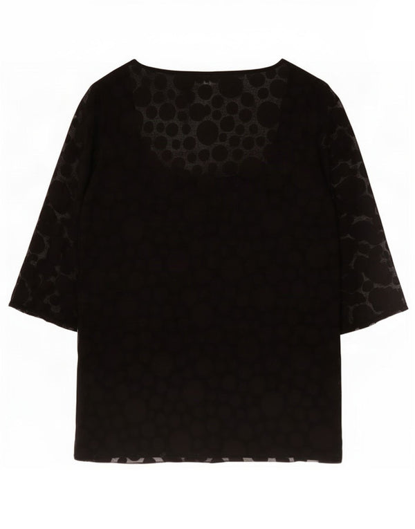 Marks & Spencer Damska tunika z rękawem 3/4, UK 20 2XL, czarna w kropki