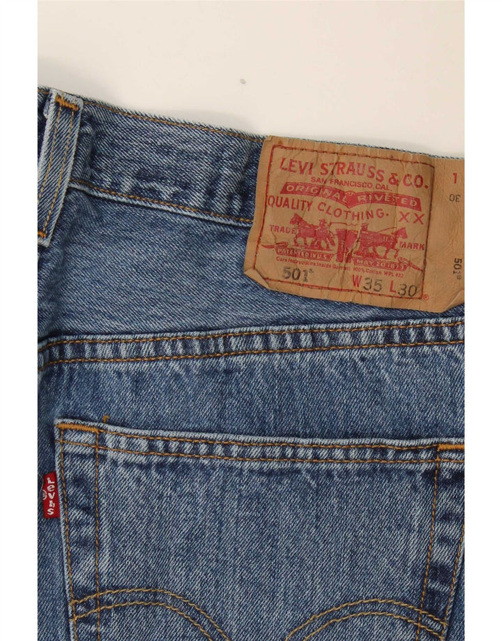 Męskie jeansy Levi's 501 Straight W35 L30 Niebieskie bawełniane