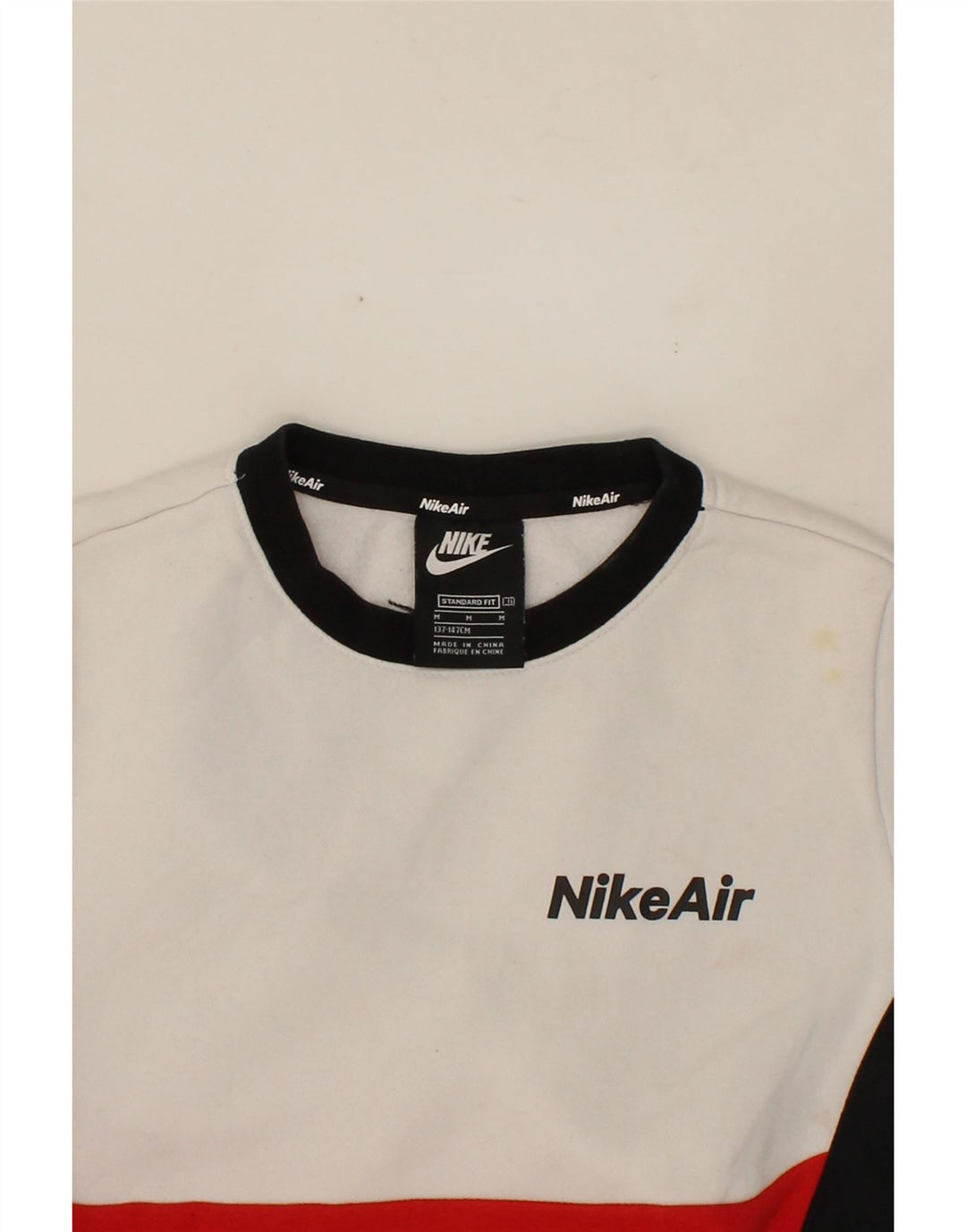 NIKE Boys Nike Air Graphic Sweatshirt Jumper 10-11 Years Medium White Vintage Nike and Second-Hand Nike from Messina Hembry 