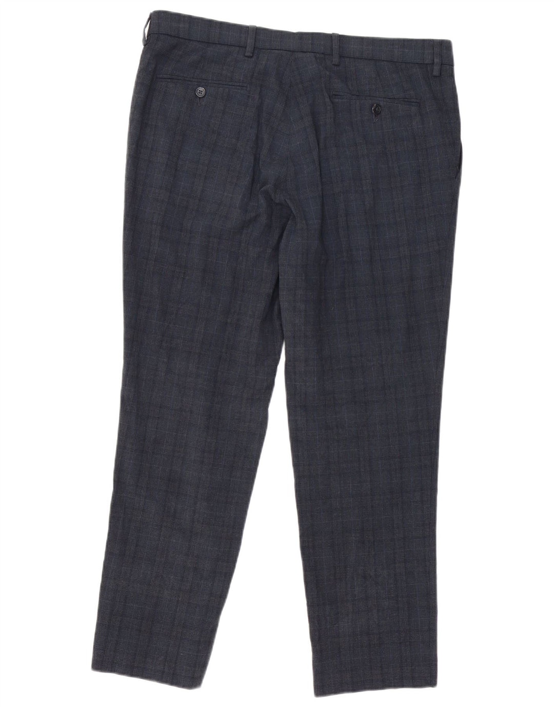Marks & Spencer Męskie spodnie garniturowe slim fit W36 L29 Granatowa kratka
