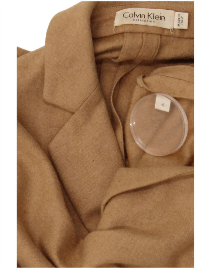 CALVIN KLEIN Damska marynarka zapinana na 2 guziki US 6, średni brąz